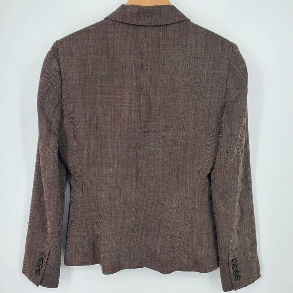 Tahari‎ ASL Women's Brown Plaid Blazer Jacket Size 2 Petite - Picture 5 of 5